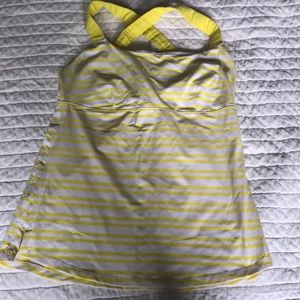Used yellow striped Lululemon tank
